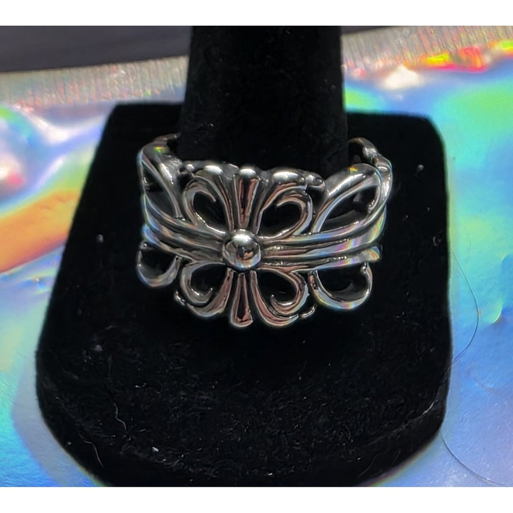 Ring Cuff Old Floral Cross  Stainless Steel Size 11, 14.5 mm  Item‎ 0134